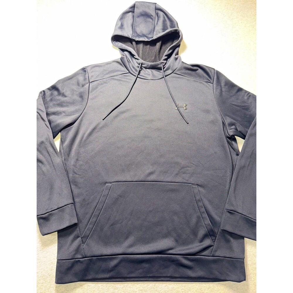Under Armour Men's Gray Fleece Pullover Hoodie Logo Pockets Loose Fit XL